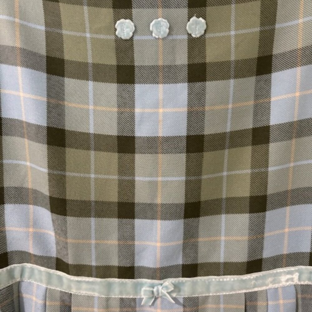 Jacadi Girls Green/Blue plaid Jumper Dress - Picture 9 of 9